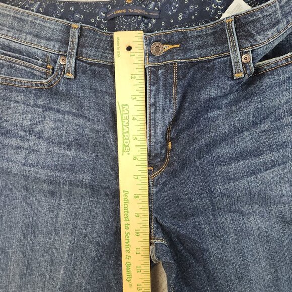 Levi’s Perfect Waist 525 Boot Cut Jeans Women's Sz 16 Mid Rise Dark Wash Stretch - Picture 6 of 12